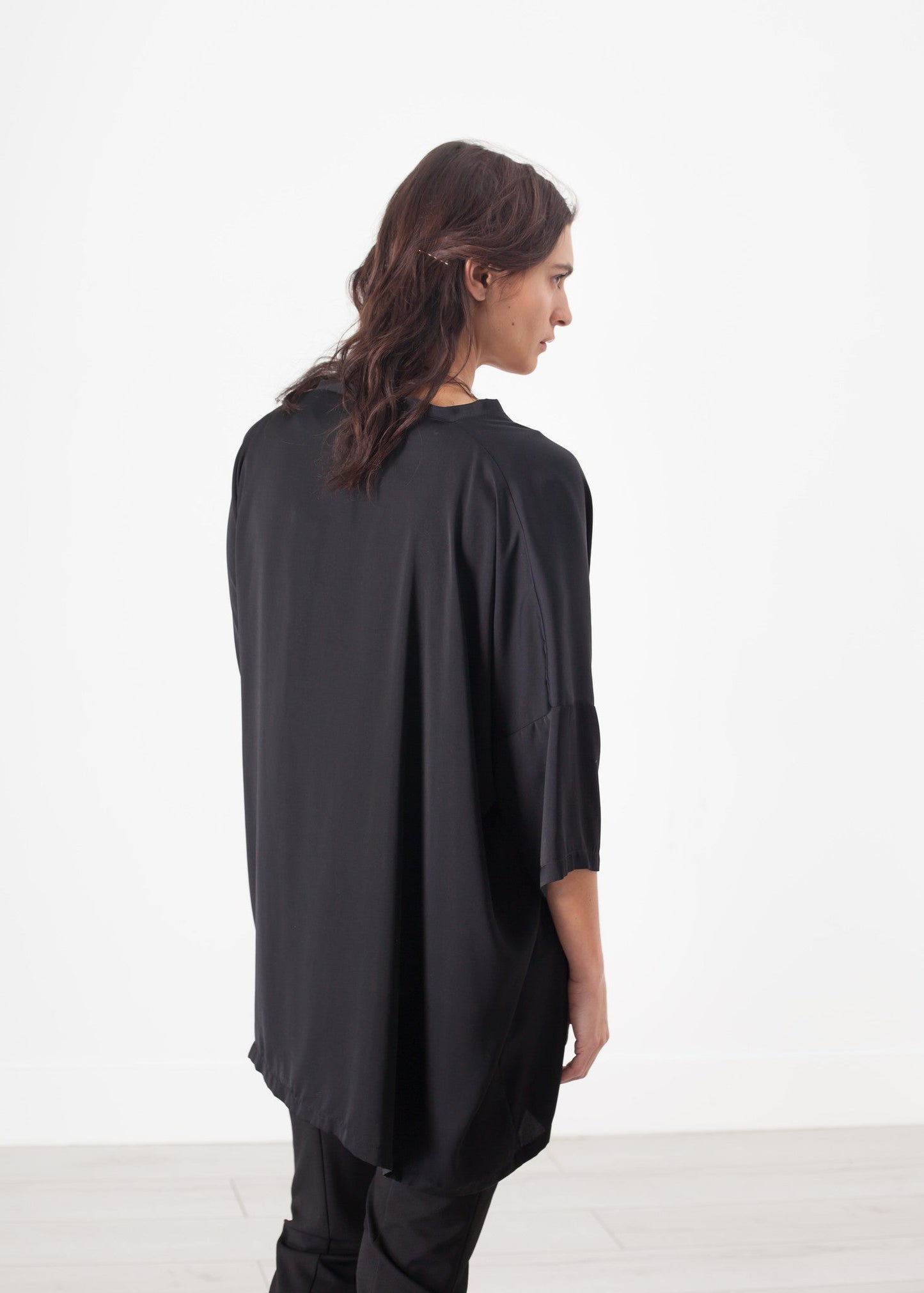 Unbalanced Cardigan in Black