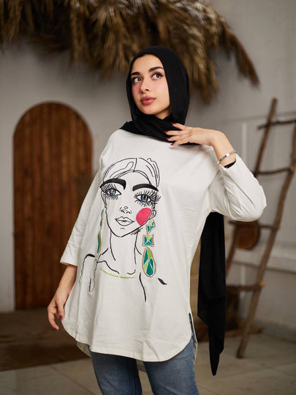 Embroidered oversize T-shirt