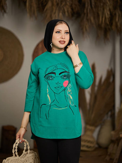 Embroidered oversize T-shirt