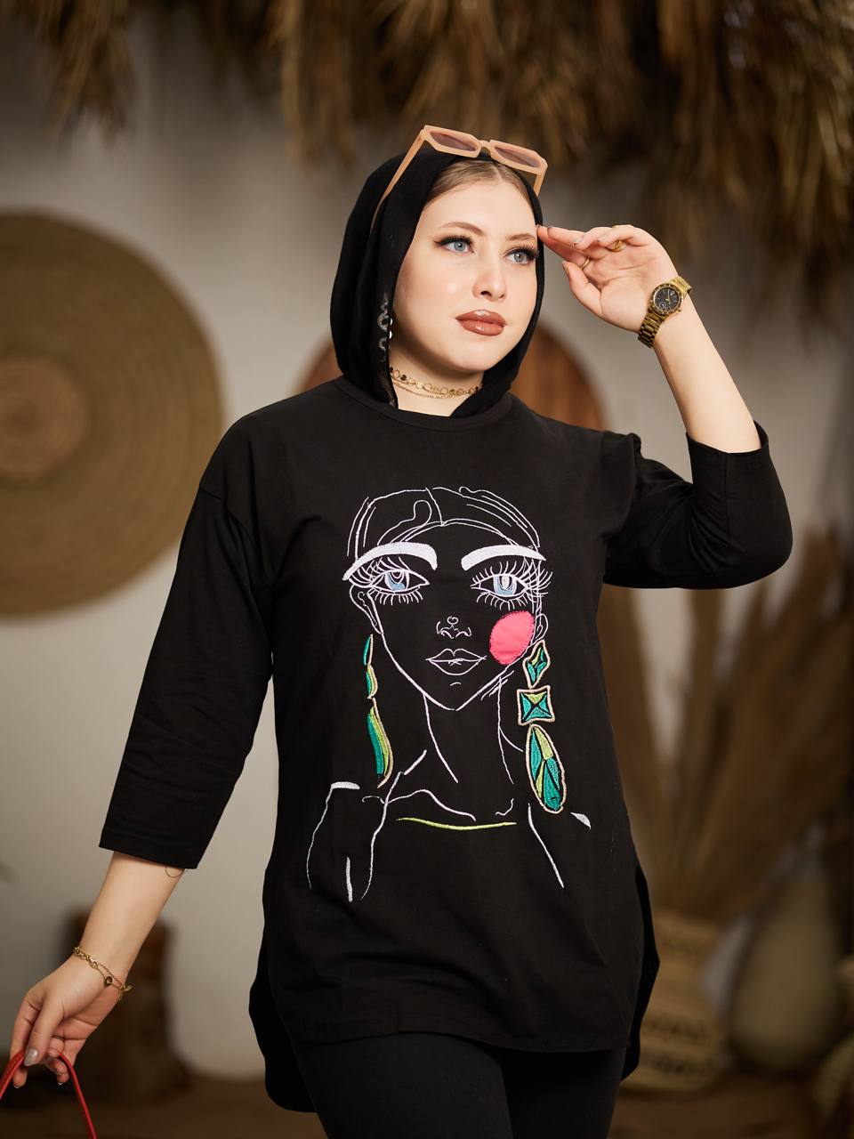 Embroidered oversize T-shirt