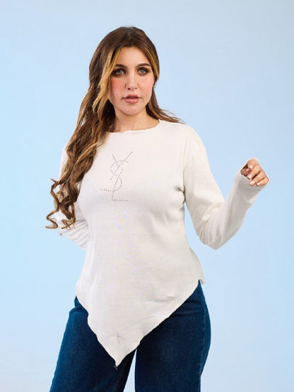 Cotton rib blouse - Ash Fashions