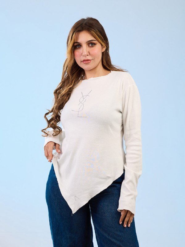 Cotton rib blouse - Ash Fashions