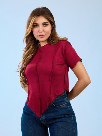 Rib cotton top - Ash Fashions