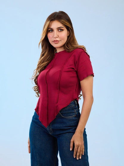 Rib cotton top - Ash Fashions